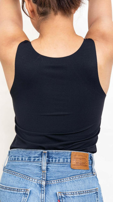 Black Tank Bra Top - Soft Essentials